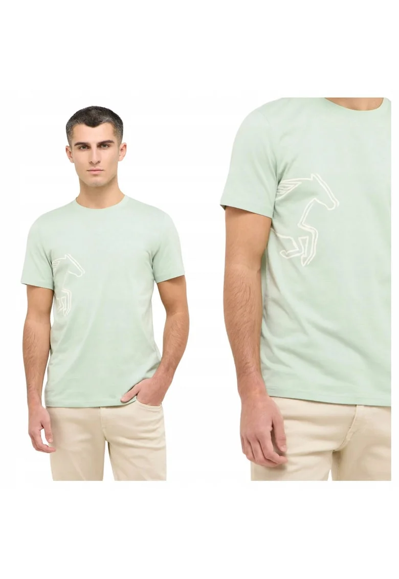 Tricou Barbati,  XXL, Verde, 100% Bumbac, Croiala Slim Fit, Design Clasic Casual, Calitate Premium, Style Pierre Frosty Green