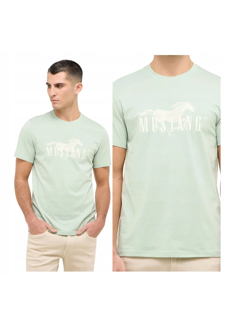 Tricou Barbati,  Verde, 100% Bumbac, Croiala Regular Fit, Design Clasic Casual, Calitate Premium, Style Austin Frosty Green, Verde