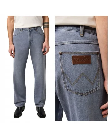 Blugi Barbati,  Frontier, Loose Fit, Talie Medie, Lungi, Fermoar, 5 Buzunare, Bumbac, W32-L34 US, Albastru
