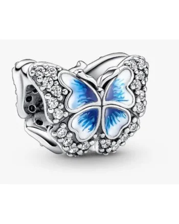 Charm  tip fluture albastru stralucitor - Argint 925