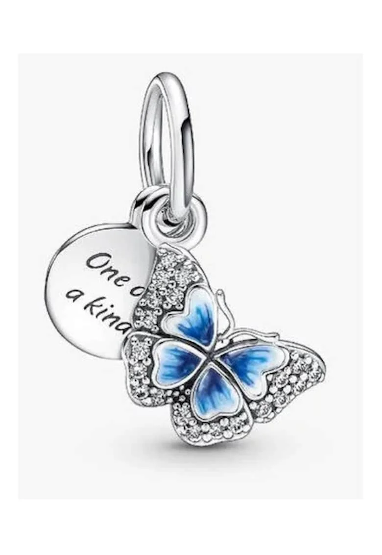 Charm  tip Fluture albastru One of a Kind - Argint 925