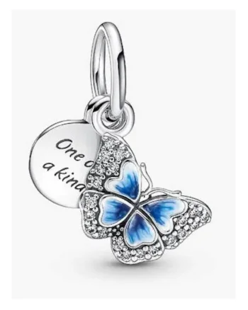 Charm  tip Fluture albastru One of a Kind - Argint 925