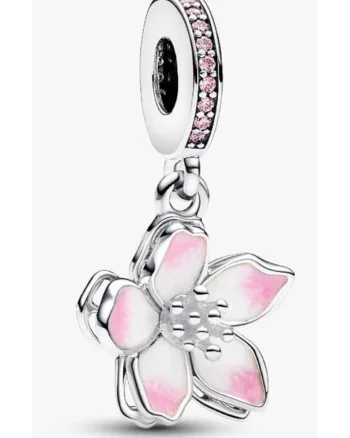 Charm  tip Floare de cires Zirconiu - Argint 925