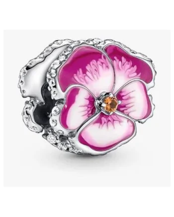 Charm  tip Panseluta Roz - Argint 925