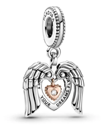 Charm  Club 2021 cu aripi de inger si inima Let Your Dreams Fly - Argint 925