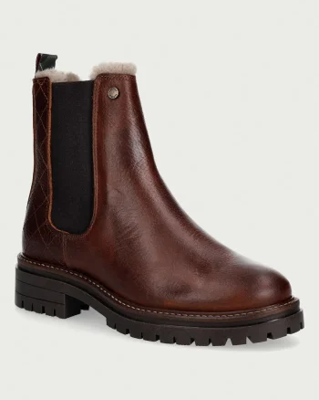 Barbour ghete scurte cu toc plat pentru femei din piele Evie