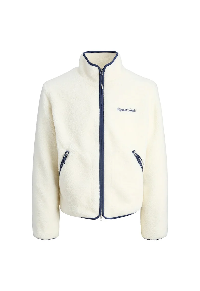 Jacheta sport barbati, Jack Jones, poliester, ecru/albastru,