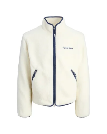 Jacheta sport barbati, Jack Jones, poliester, ecru/albastru,