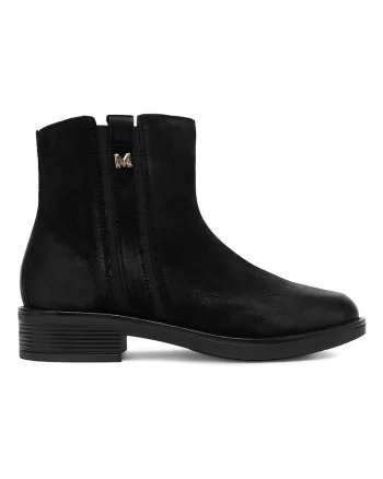 Botine dama,  piele naturala, fermoar, negru,