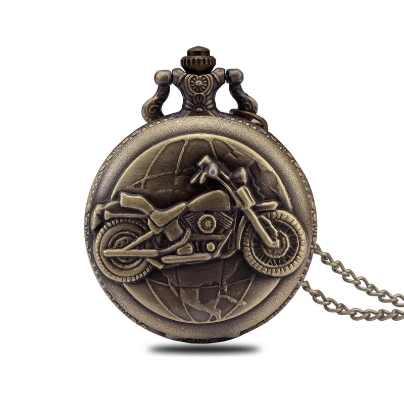 Ceas de buzunar Pava CS130, model Retro Vintage, motorbike style