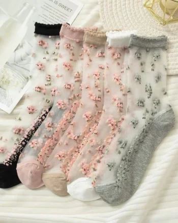 Set 5 perechi de sosete pentru dama, SS069, Multicolor, marime universala (35-39)