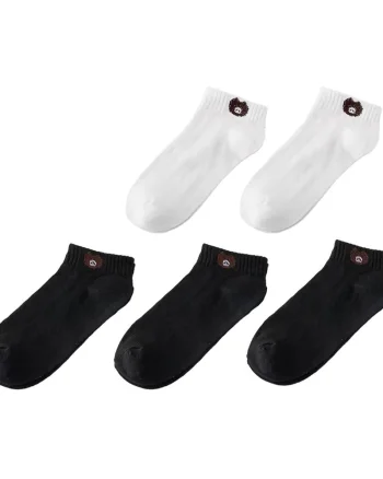 Set 5 perechi de sosete pentru dama, SS123, Alb/Negru, marime universala (35-39)