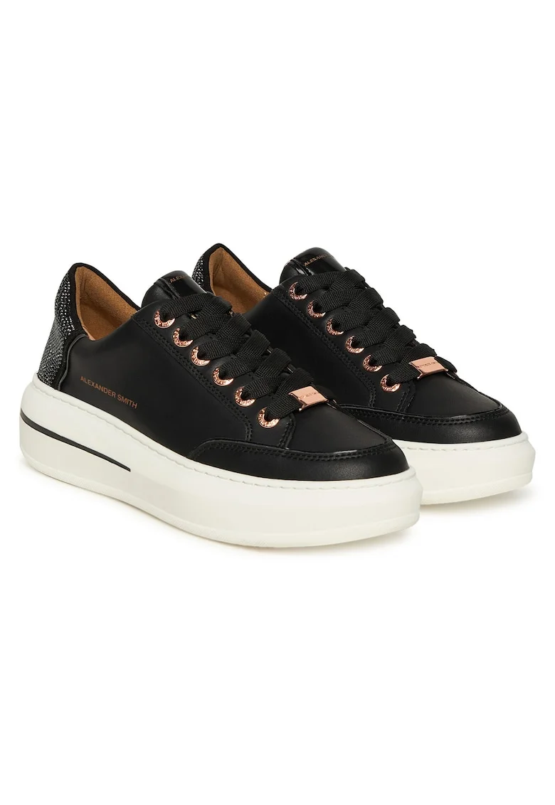 Tenisi dama  ASBCLSW-19, piele naturala, negru