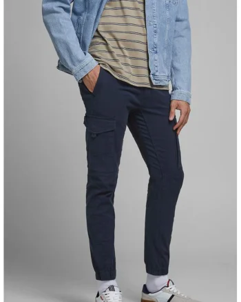 Pantaloni cargo de bumbac organic, Bleumarin