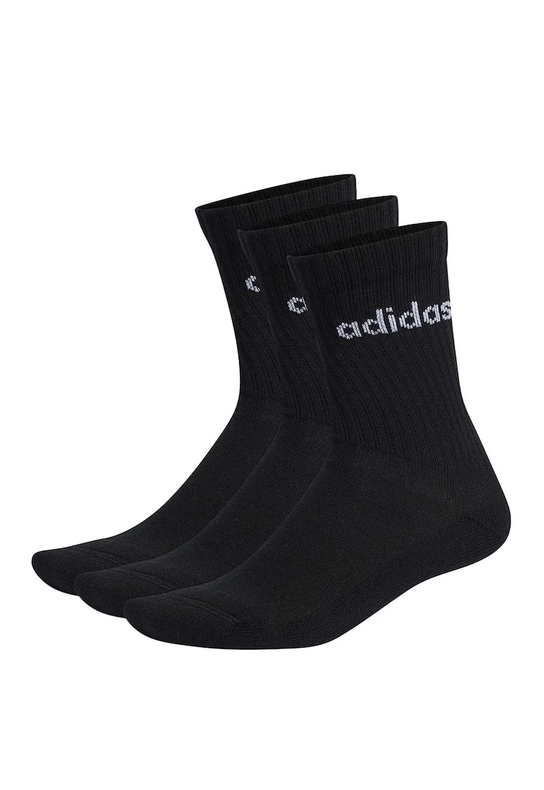 Set de sosete lungi unisex cu striatii - 3 perechi, Negru