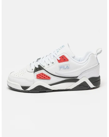 Pantofi sport cu insertii de piele peliculizata Casim, Alb/Negru