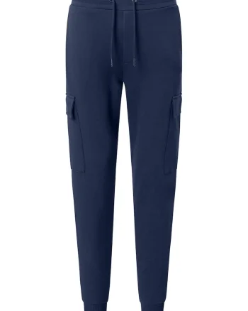 Pantaloni jogger conici cu snur in talie 12447, Albastru