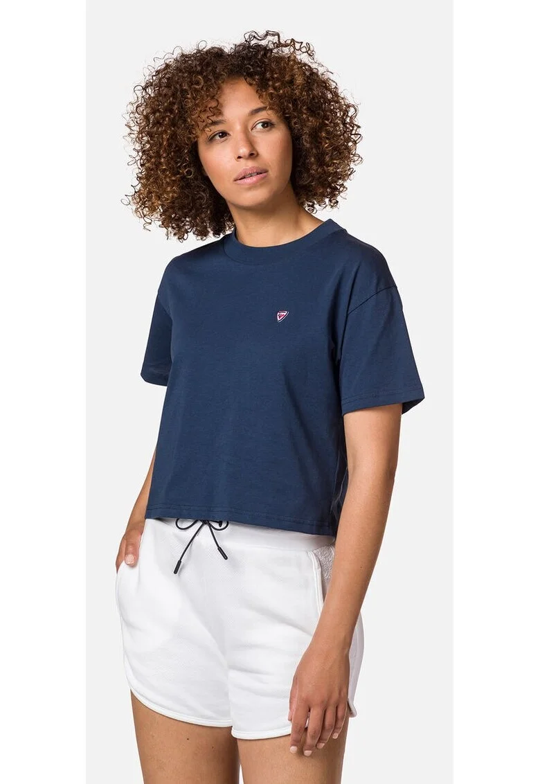Tricou dama  Rossi tee cropp, albastru inchis, Albastru inchis