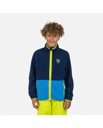 Bluza sport  Alltrack fleece, cu fermoar, pentru juniori, albastru inchis, Albastru inchis