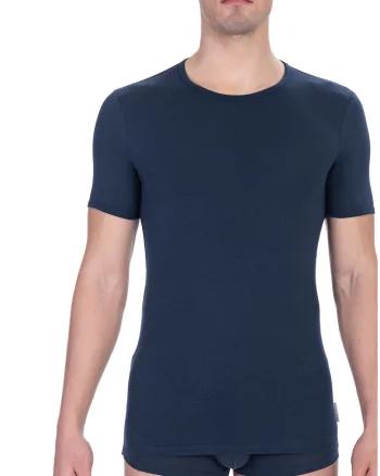 Tricou slim-fit de casa, Albastru inchis