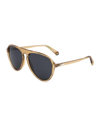 Ochelari de soare wayfarer cu lentile polarizate, Maro nisip