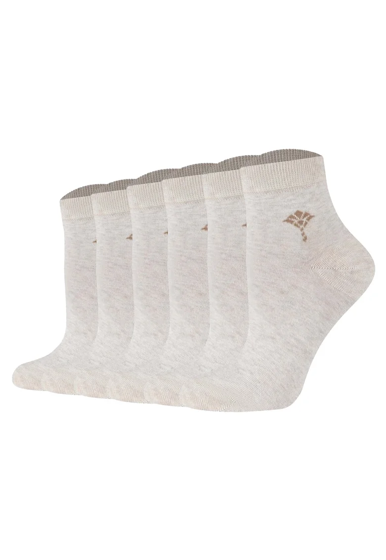 Set de sosete scurte din amestec de bumbac - 6 perechi, Bej