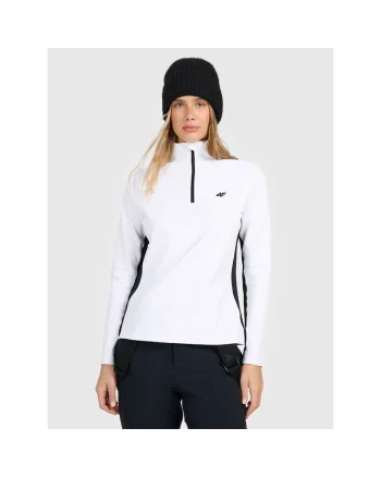 Bluza sport dama,  calda, alb, poliester, Alb/Negru