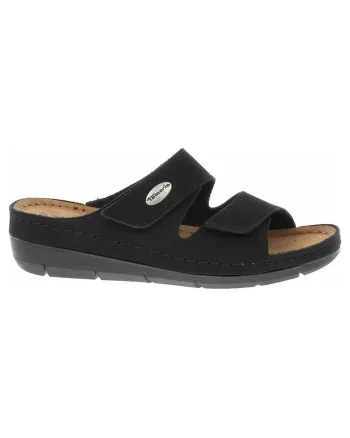 Papuci dama,  1-27510/20, piele naturala, negru, Negru