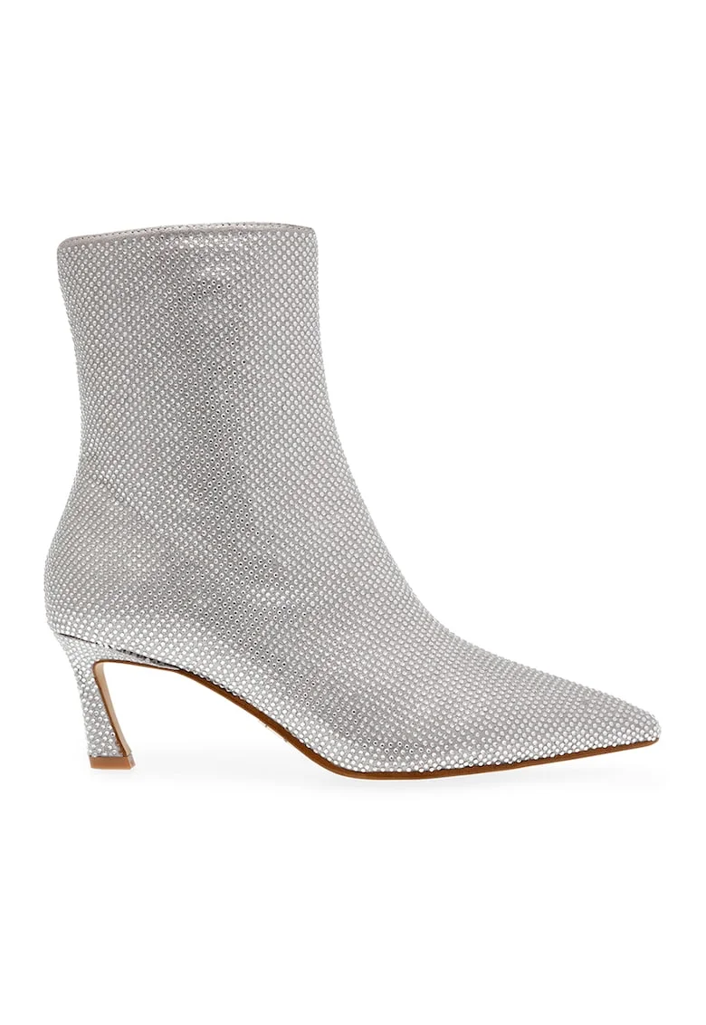 Botine cu varf ascutit Lulah, Argintiu