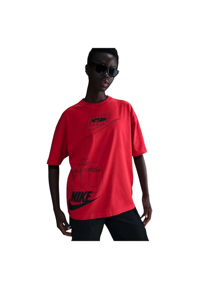 Tricou sport dama  model Sportswear Dance, rosu
