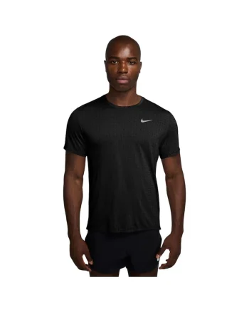 Tricou sport  Miler Breathe, scurt, negru, poliester, tehnologie Dri-FIT