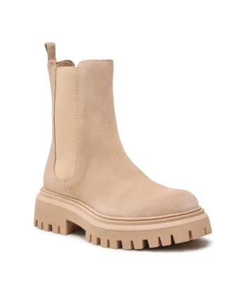 Cizme Chelsea dama,  Piele naturala, Bej, Bej