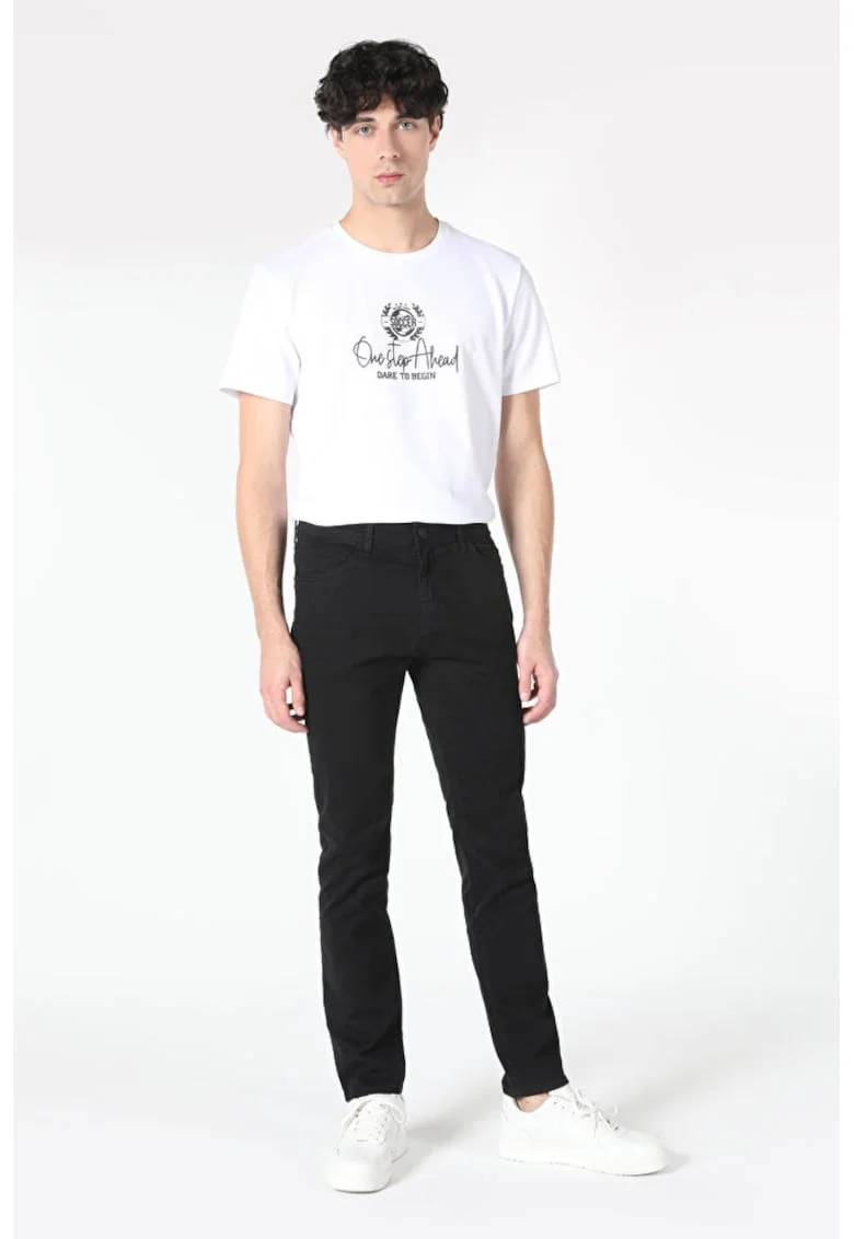 Pantaloni De Barbati Negru Straight Fit