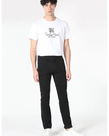 Pantaloni De Barbati Negru Straight Fit