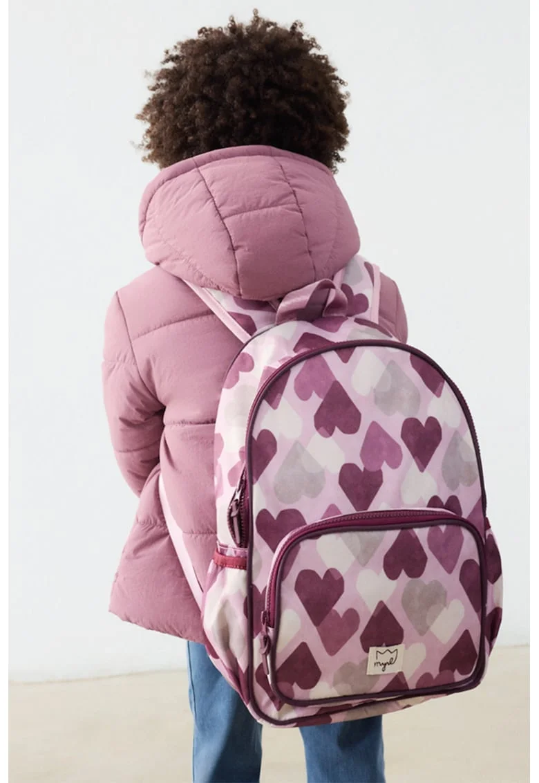 Rucsac cu penar si model, Lila/Mov pal