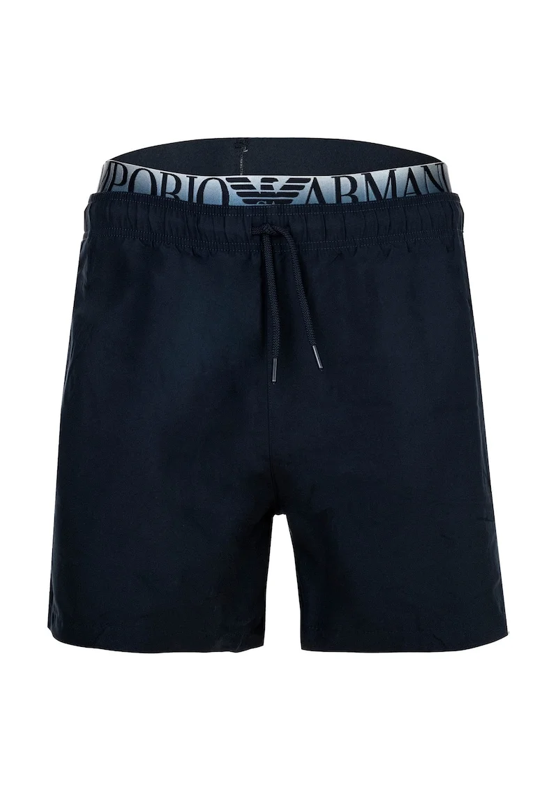 Pantaloni scurti de baie cu banda logo, Albastru