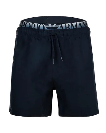 Pantaloni scurti de baie cu banda logo, Albastru