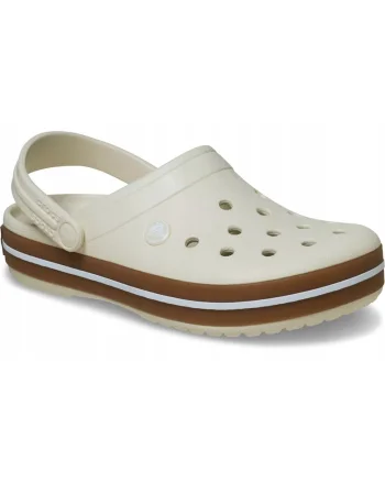 Saboti barbati,  Crocband Gum Clog, alb Summit White, Croslite, impermeabili, Alb