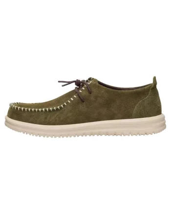 Męskie Lekkie Buty Mokasyny Wsuwane Zamszowe Next Moc, Verde