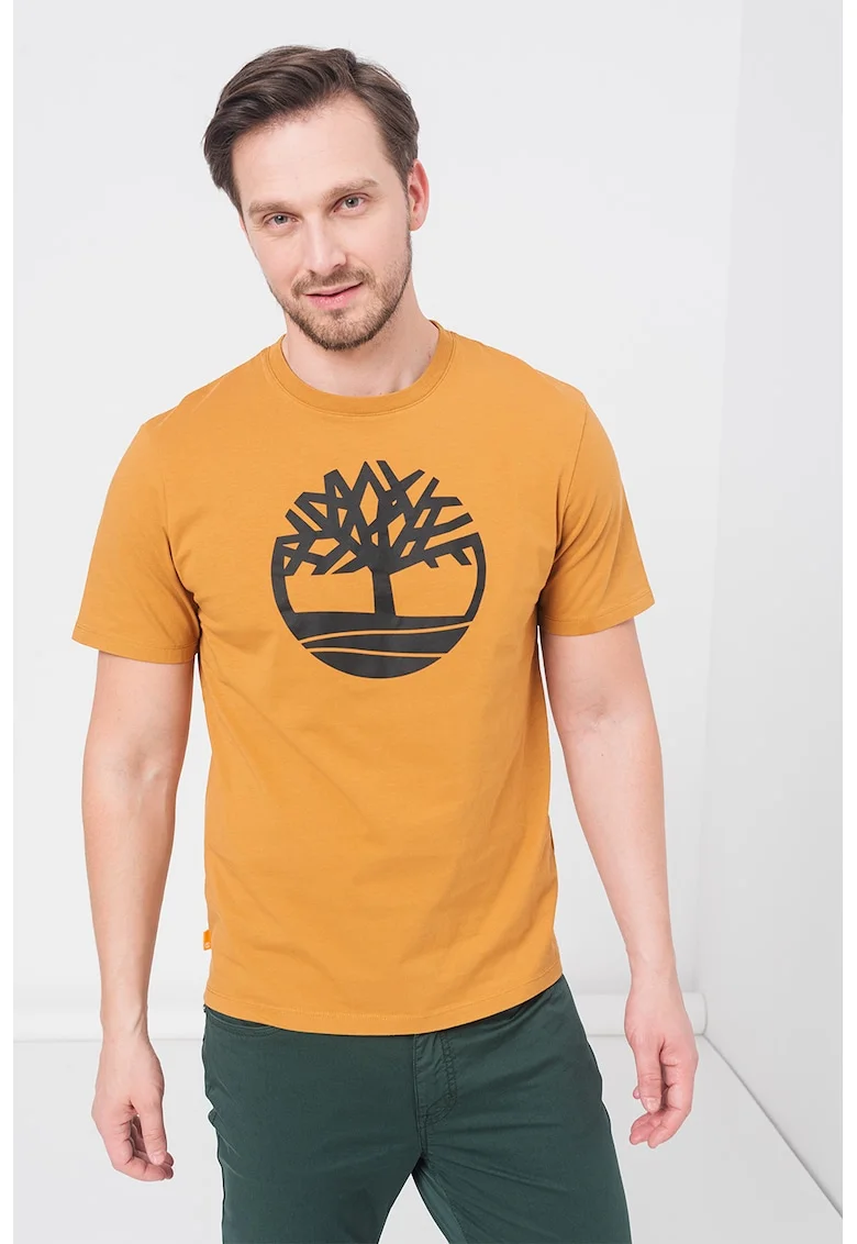 Tricou de bumbac cu logo Kennebec River Tree, Maro scortisoara