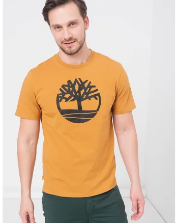Tricou de bumbac cu logo Kennebec River Tree, Maro scortisoara