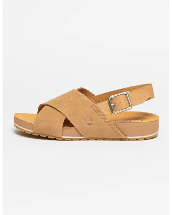 Sandale de piele intoarsa si piele Malibu Waves, Bej