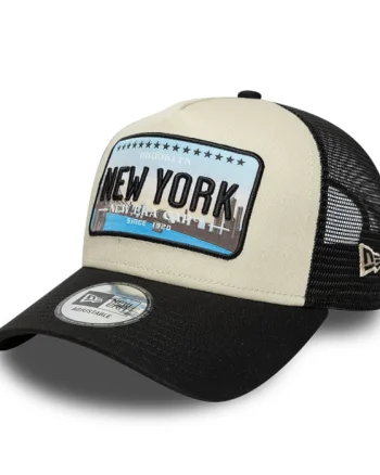 Sapca New Era Licence Plate 9FORTY A-Frame Trucker Adjustable Cap Black