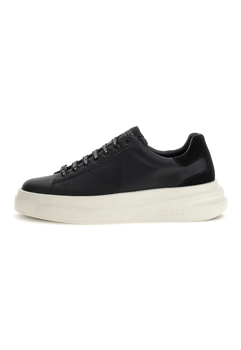 Pantofi sport cu insertii de piele intoarsa, Negru