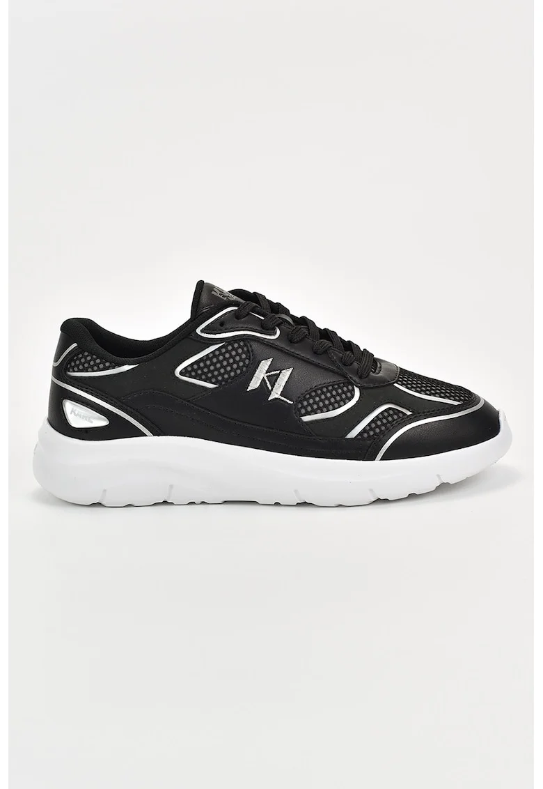 Pantofi sport cu detalii din piele, Negru