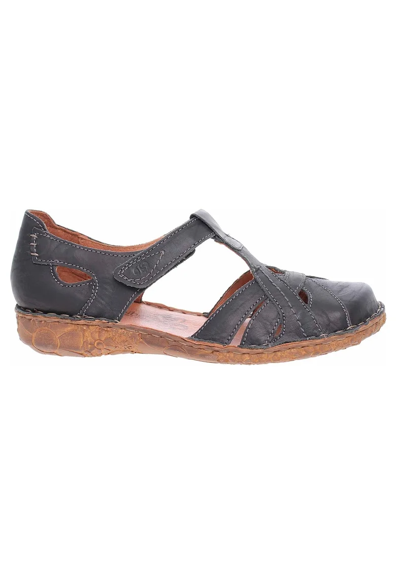 Sandale dama casual,  Piele naturala, Negru