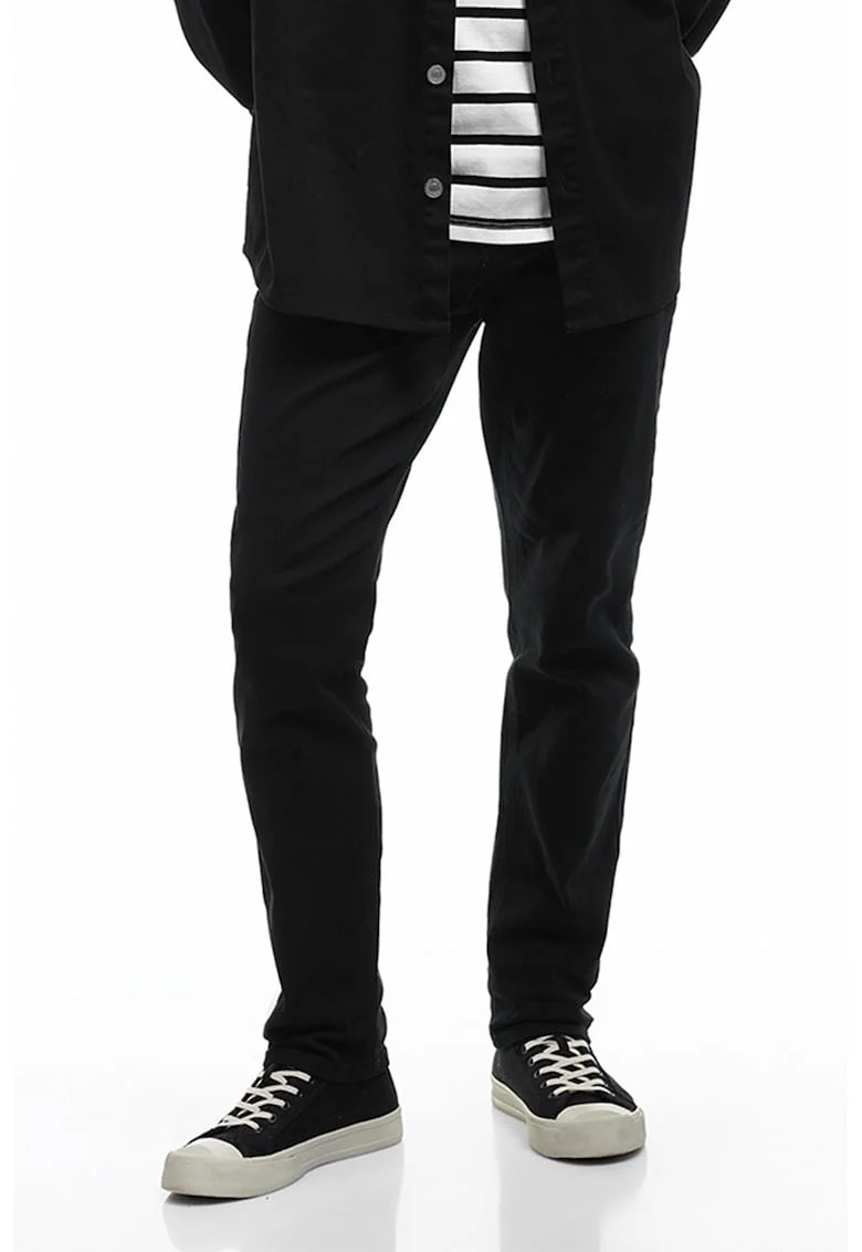 Blugi slim fit cu talie medie, Negru
