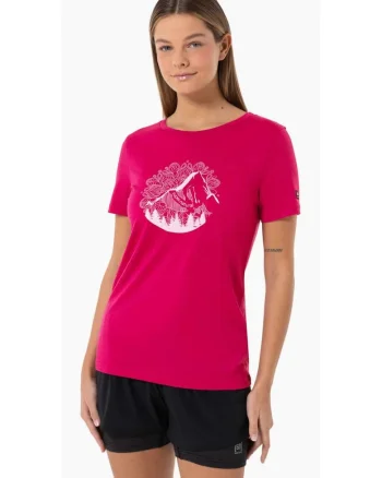 Tricou din amestec de lana Montain Mandal Tree, Rosu