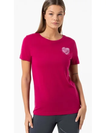 Tricou din amestec de lana Little Heartwood, Rosu