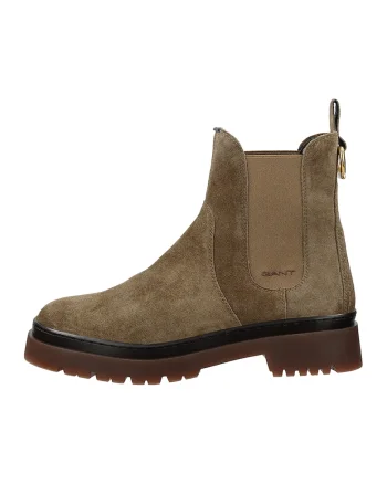Ghete Chelsea din piele intoarsa Aligrey, Maro taupe deschis